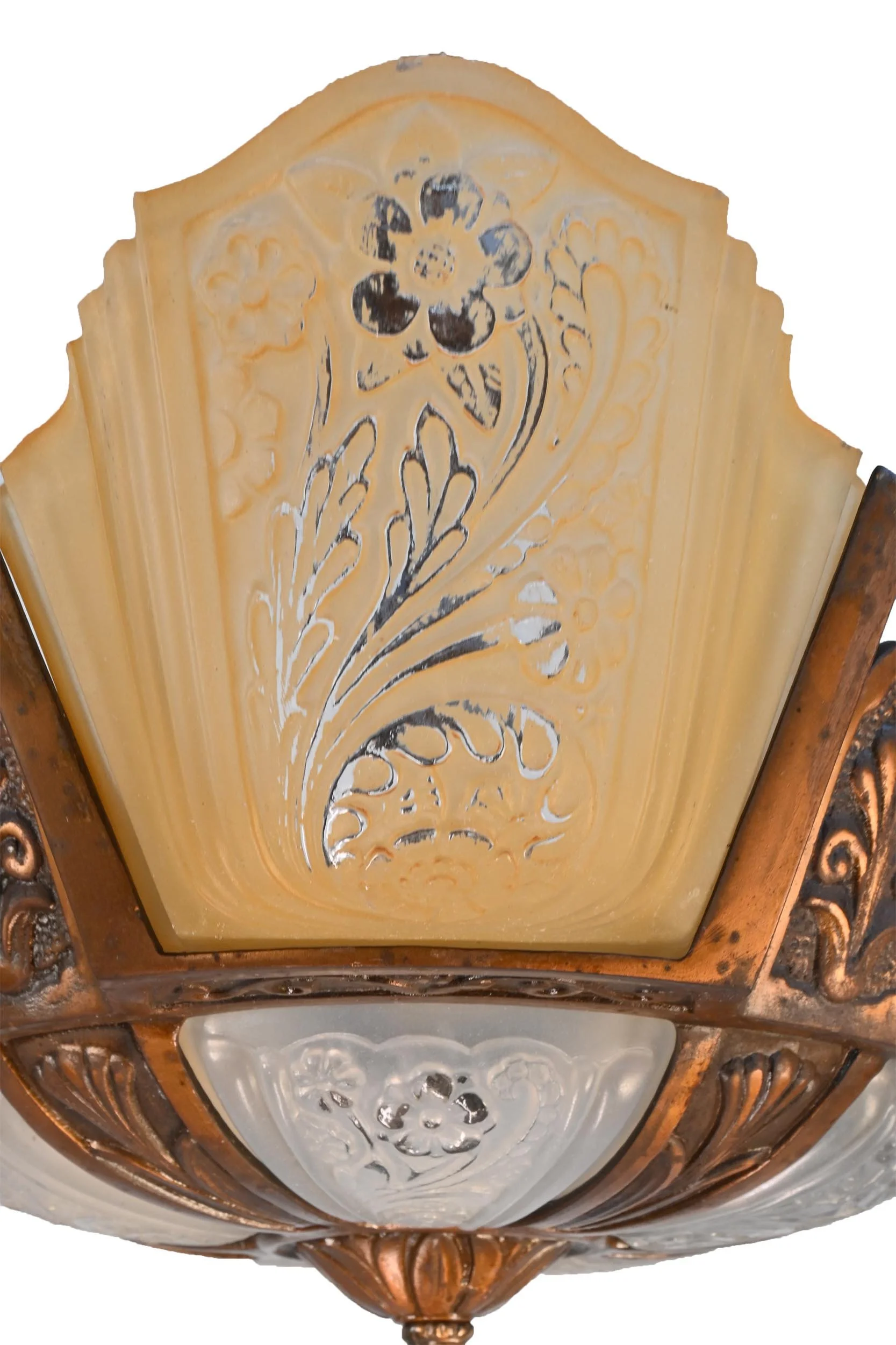 art deco markel five light slip shade chandelier featuring